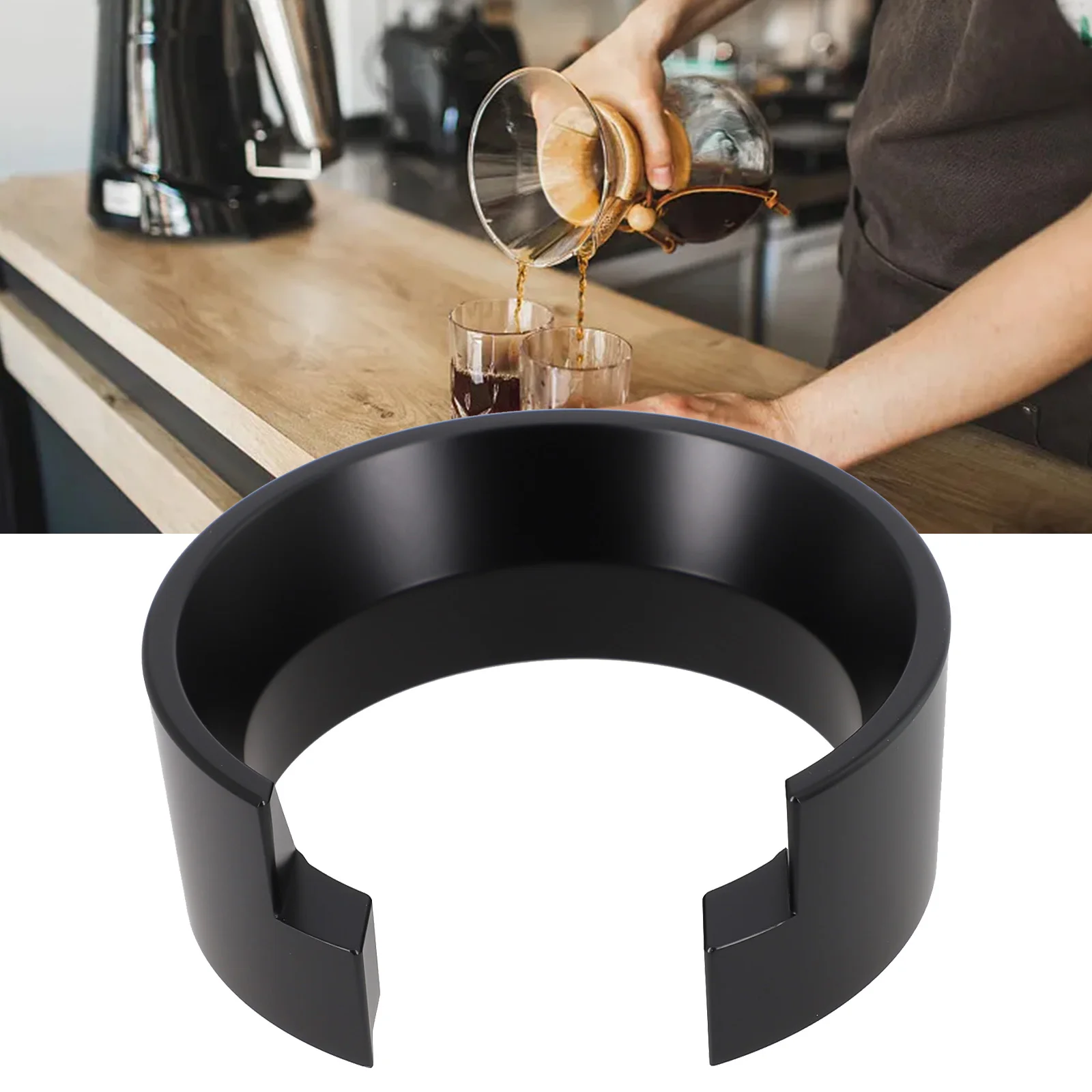 58mm Portafilter Dosing Funnel Aluminum Espresso Dosing Ring Clean Workspace and Consistent Dosing for Coffee Lovers