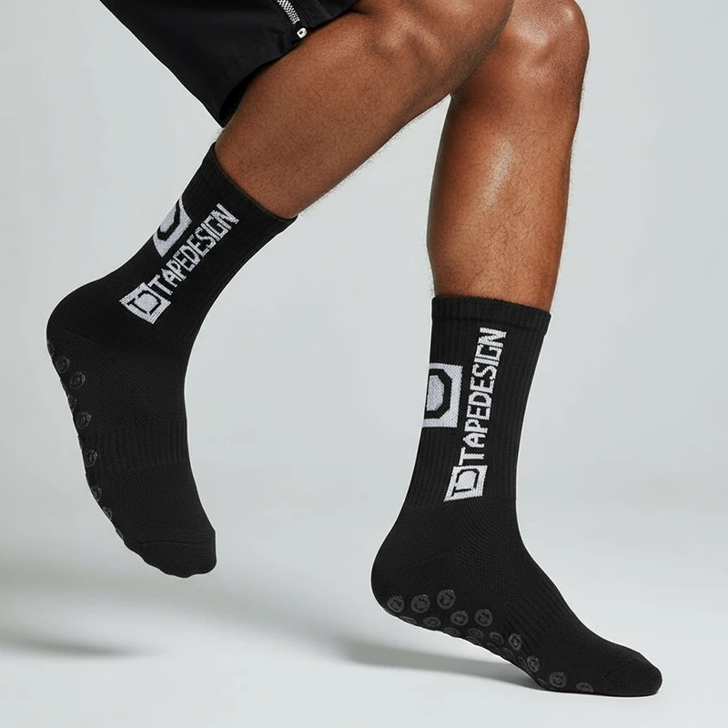 5 Pairs Mens Anti Slip Sports Socks Breathable Soft Athletic Socks For Men With Glue Dots Non Skid Sole Workout Socks For Gym