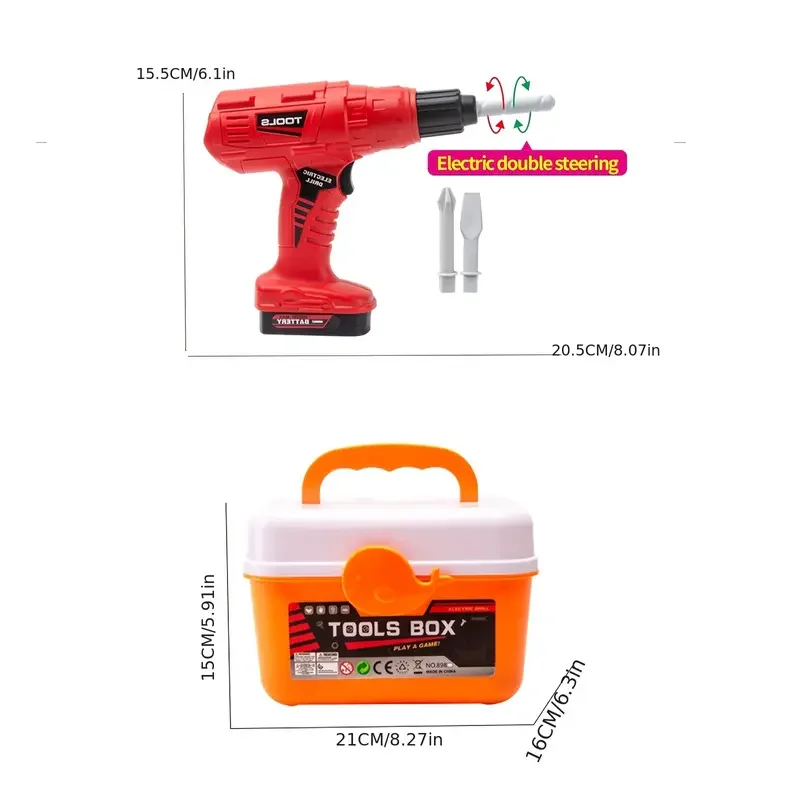 Children's Toolbox Electric Toy Drill 42 PCS Kids Simulation Repair Tools For Boys kids repair toys plastic construction toys kids construction toys home repair toys