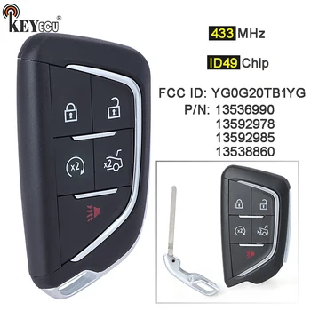 Keyforkess ASK 433MHz ID49 Chip FCC ID: muslimp/N: 13536990 Keyless Smart Remote Key Fob per Cadillac CT4 CT5 2020 2021