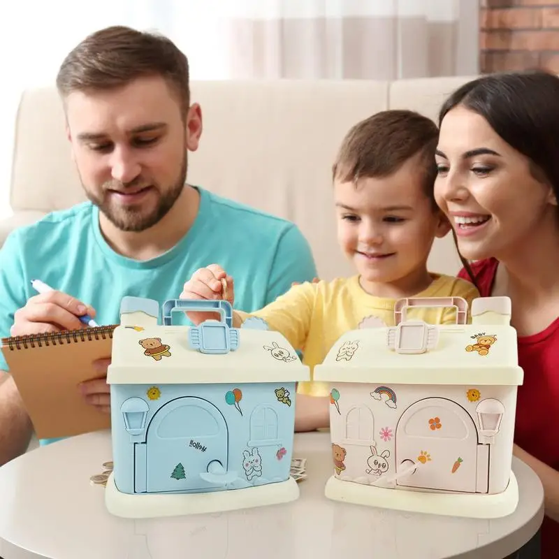 

Piggy Bank For Kids Creative DIY Money Banking Toys Large Money Coin Saving Pot Banks Coin Box With Lock Key Christmas Gift Toys