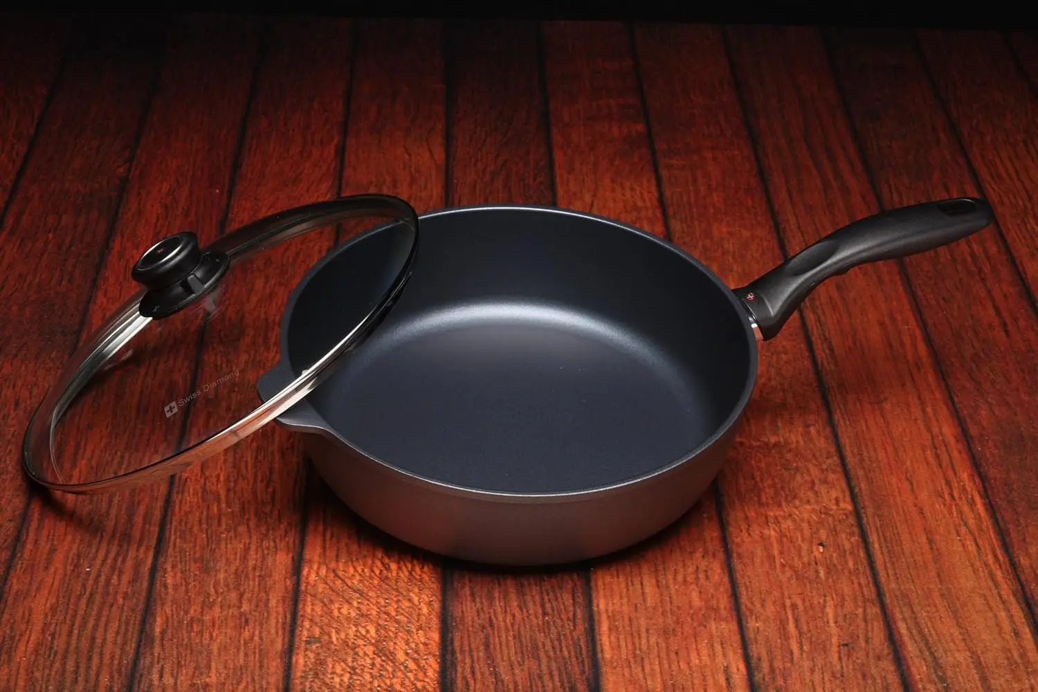 Nonstick Diamond Coated Aluminum Saute Pan Includes Lid - Dishwasher and Oven Safe 4