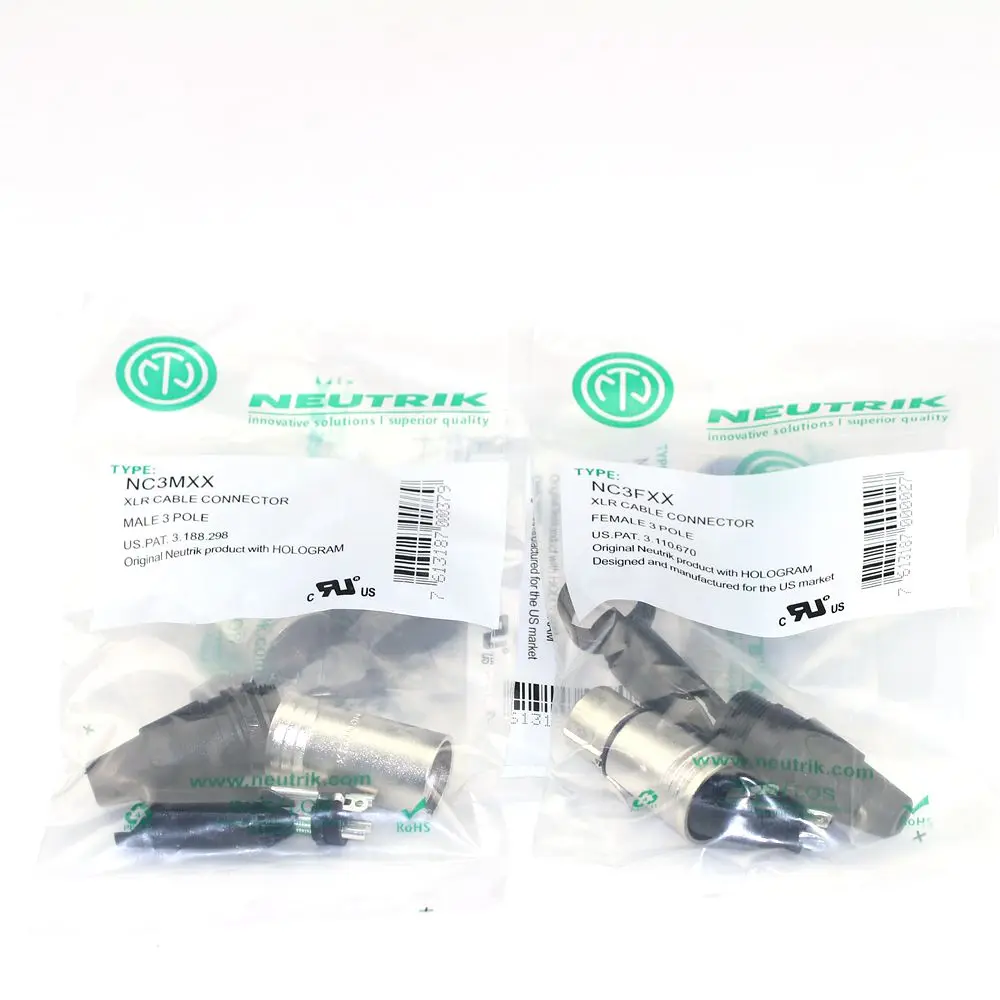 NEUTRIK 커넥터용 20개/몫 10PCS NC3MXX & 10PCS NC3FXX Male et femelle Un ensemble 3 Broches XLR Connecteur avec
