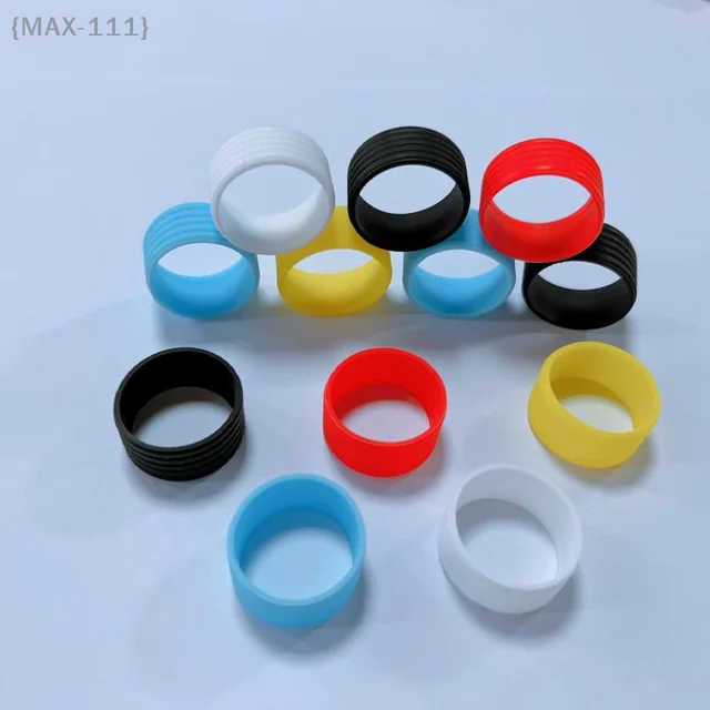 4 Pcs Silicone Tennis Grip Rings - Sweat-Absorbing Racket Handle Covers, Non-Slip Stretchable Closure Bands For Better Hold 4