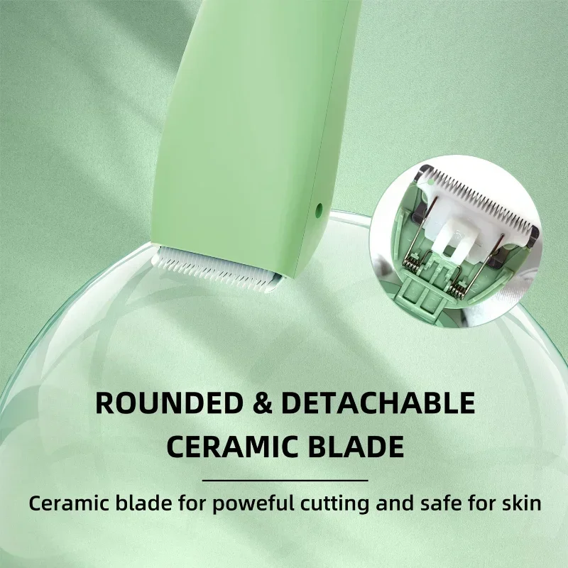 Body Hair Trimmer for Men Balls Waterproof Green Electric Shaver Trimmer Machine for Man Shaving Groin Trimmers Sensitive Areas 4