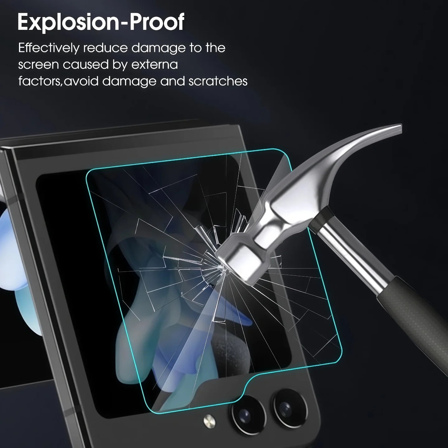 3-Pack HD Tempered Glass Screen Protector for Folding Phones - Outer Display Film