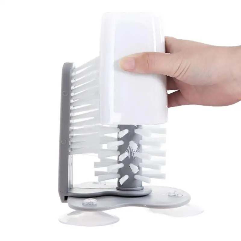 Suction Cup Wash Brush Cup Scrubber Suction Lazy Bottles Brush For Long