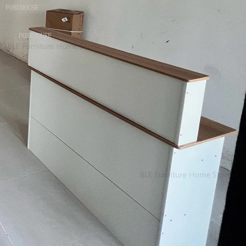 Company Reception Simple Desks Office Furniture Modern Cashier Counter Supermarket Bar Counter Reception Desks for Beauty Salon