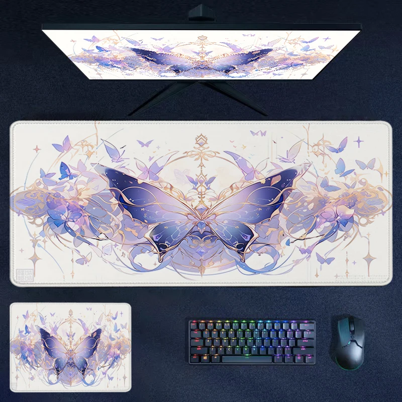 

Kawaii Girl Mousepad Mouse Pads Gamer Cabinet Carpet Stitched Edge Computer Rubber Keyboard Mat Pc Extended Non-slip Deskmats