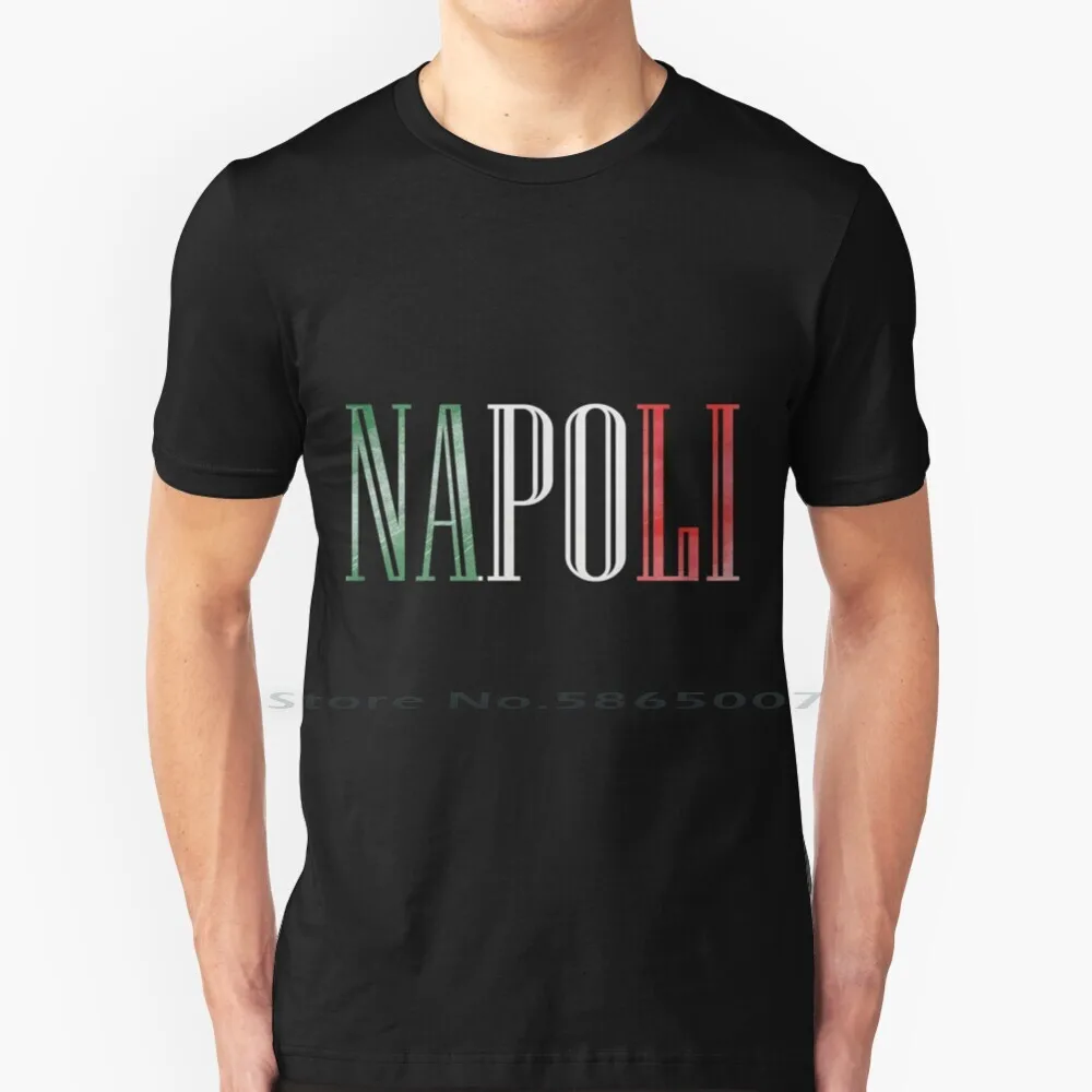 Napoli, Maglietta Città Italiana 100% Cotone Italia Calcio Calcio Napoli Roma Europa Argentina Calcio Sport Torino Napolitano