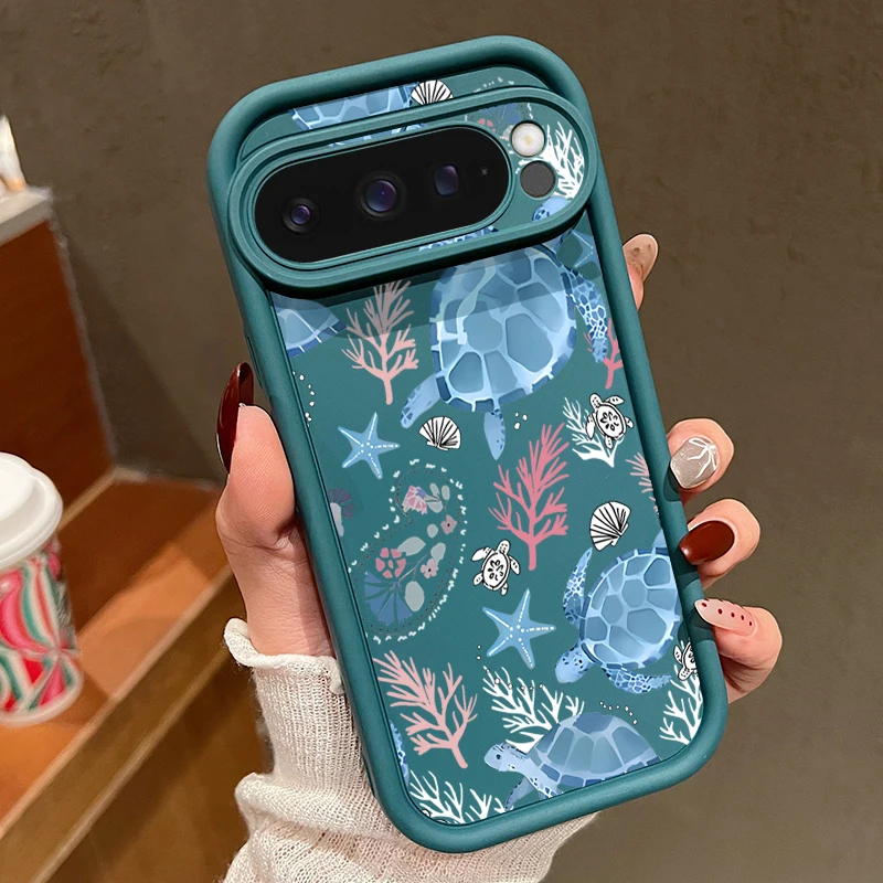 Summer Ocean Turtle Dolphin Print Shockproof Soft Phone Case