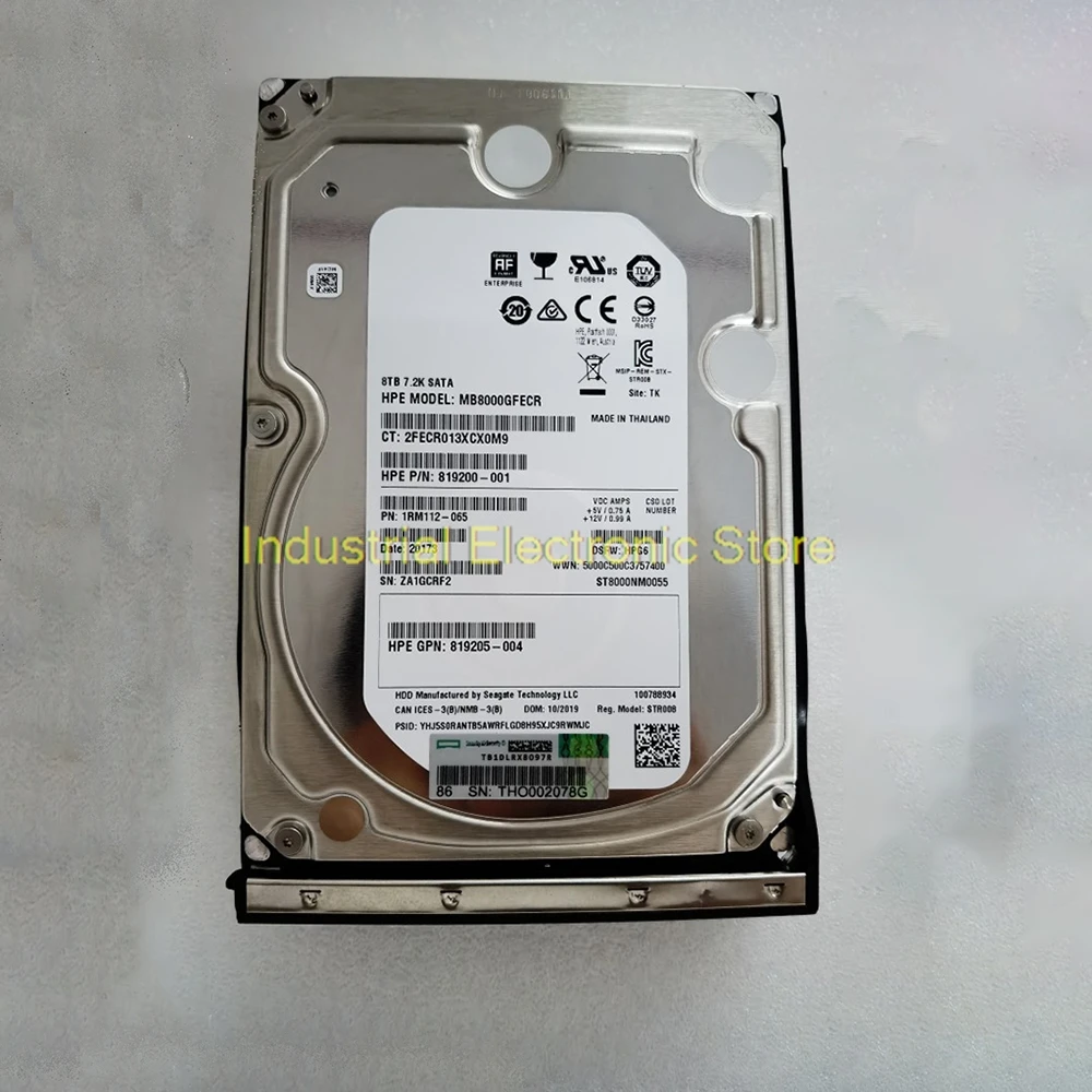 HPE 834028-B21 834131-001 SATA 6Gb 7.2K 834030-002  8TB