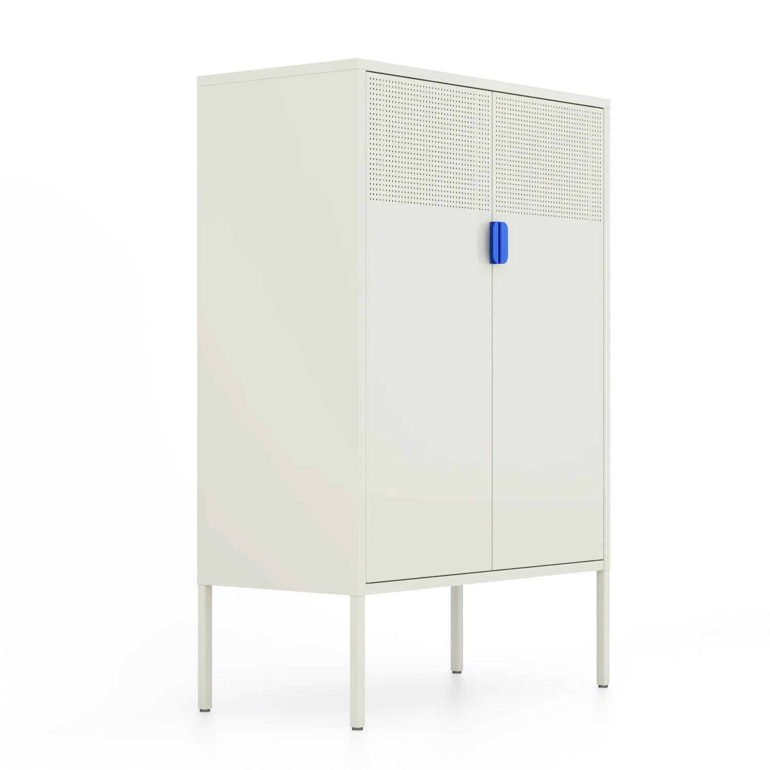 

Metal Storage Locker Cabinet, Adjustable Shelves Free Standing Ventilated Sideboard Steel Cabinets