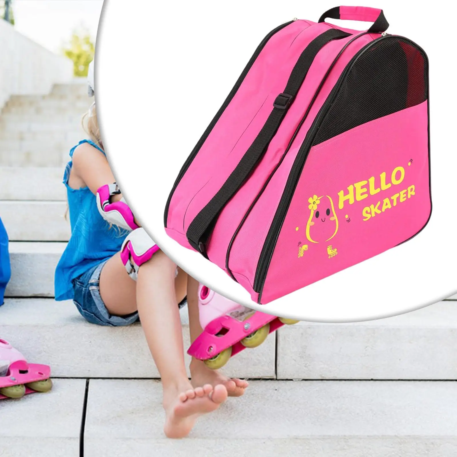 Roller Skates Storage Bag Oxford Cloth Breathable Accessories with Handle Handbag for Children Inline Skates Training Kids Men 