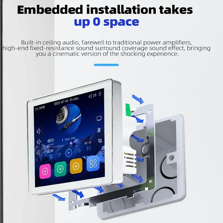 Mini 8 Ohm Android 10.0 System Smart WIFI Bluetooth 4-Channel 25W Stereo Home Theater Background Music Audio Wall Amplifier 3