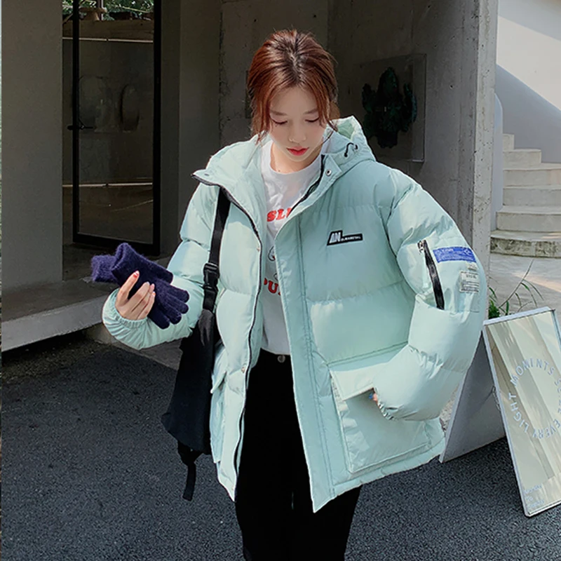 

2022 New Parkas Winter Jacket Women Outwear Women Winter Cotton Padded Jacket Warm Thicken Hooded Cotton Coat Loose Bread Coat
