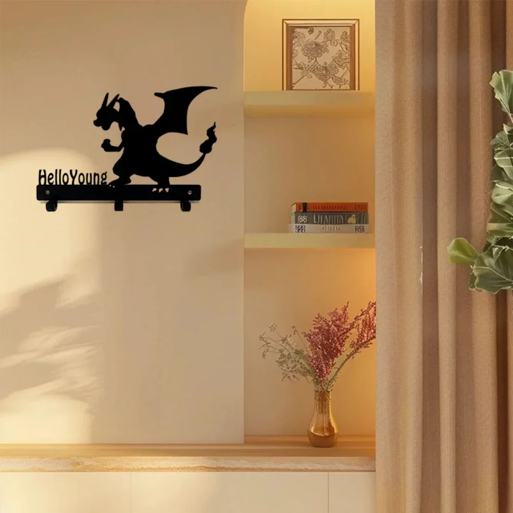 1pc of Mighty Fire Dragon Coat Key Traction Rope Wall Mount Bracket Storage Rack Towel Rack Storage Rack Storage Rack Iron Art 6