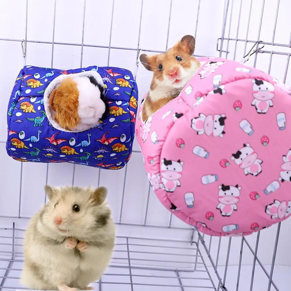 Cute Guinea Pig Nest Habitat Cow Cold-proof Guinea Pig Cage Large Space Guinea Pig Den Hamster Hammock Pet Cage - Image 3