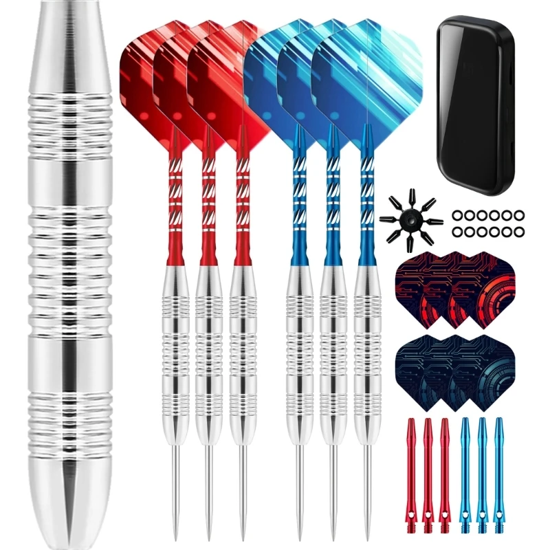 

1 комплект профессиональных дартс со стальным наконечником и футляром для игры в дартс