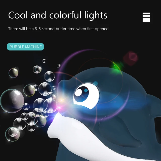 2022 New Cute Dolphin Shaped Electric Bubble Machine Lighting And Sounding Children's Outdoor Toys Boys Girls Birthday Gifts XPY 2