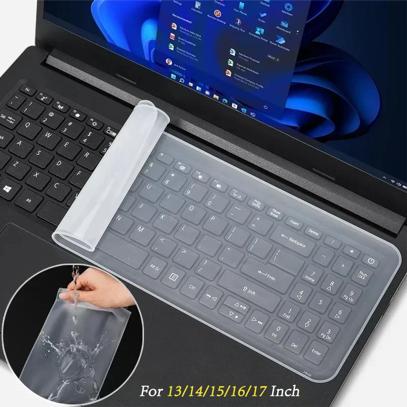 Transparent Waterproof Silicone Keyboard Protector - Dustproof & Anti-Scratch Skin for Laptops and Notebooks