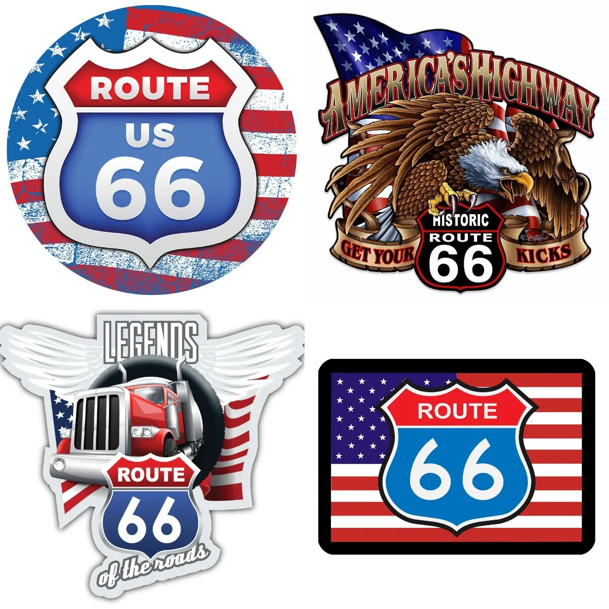

Retro No. 66 USA Self Adhesive Round Graphic Circle Wall Decal Sticker 4x4 Off Road Racing Rally Motorcycle Decoration