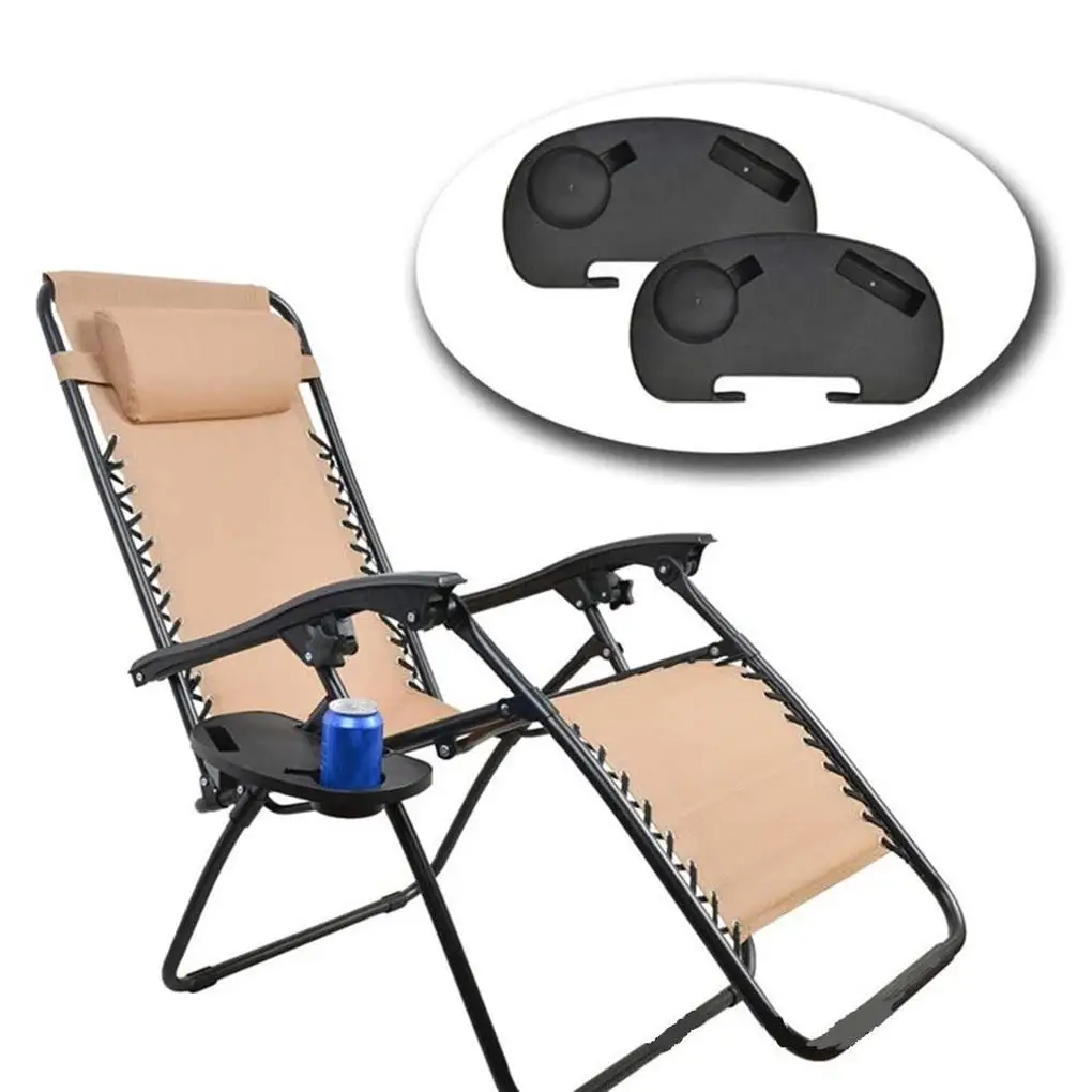 Zero Gravity Chair Tray, suporte do copo para Fold Lounge Chair, slot para dispositivos móveis, Bandeja lanche e slot para copo água