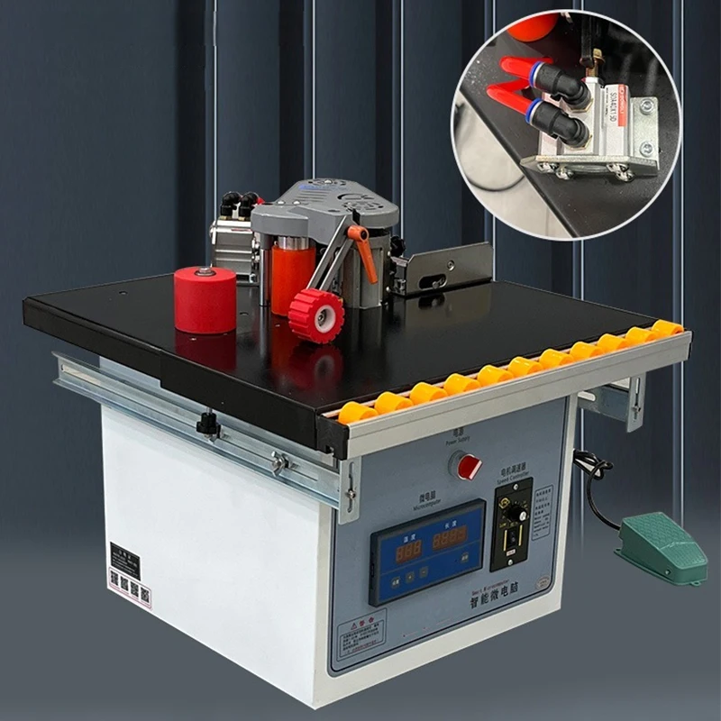 Edge Banding Machine 220V Portable Double Side Gluing Woodworking Banding Machine Edge Bander for Wood Based Panels Machinery