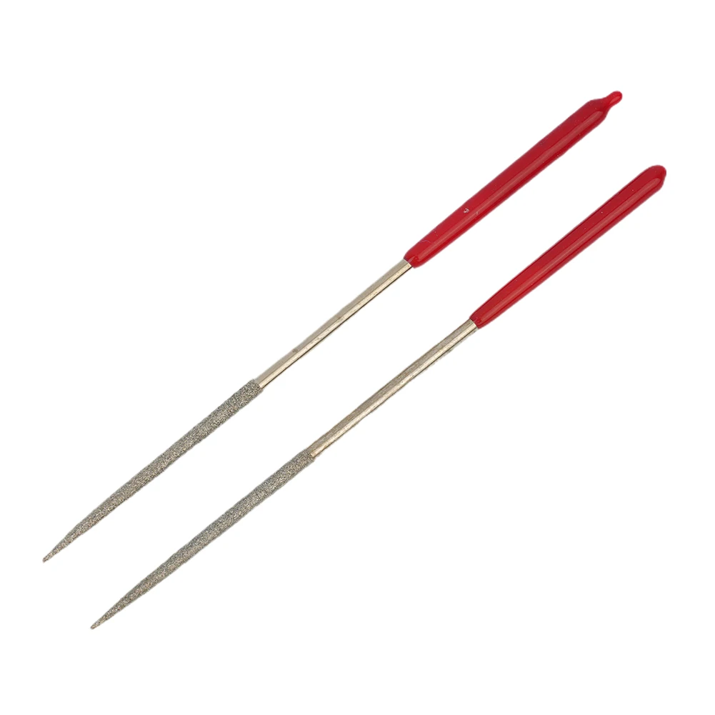 Description Picture 5 of item2Pack Needle File Diamond Files Industrial Accessories Parts Round Silver Tone Red Tool For Art Craft For Mechanics Electronics