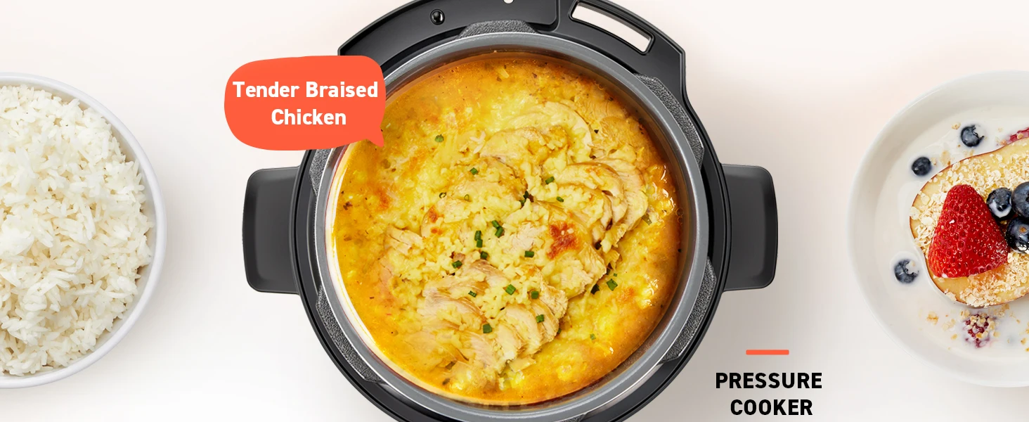 Description Picture 6 of itemElectric Pressure Cooker 6 qt, 9-in-1 Instant Multi Cooker with Safer Venting Design, Rice Cooker,