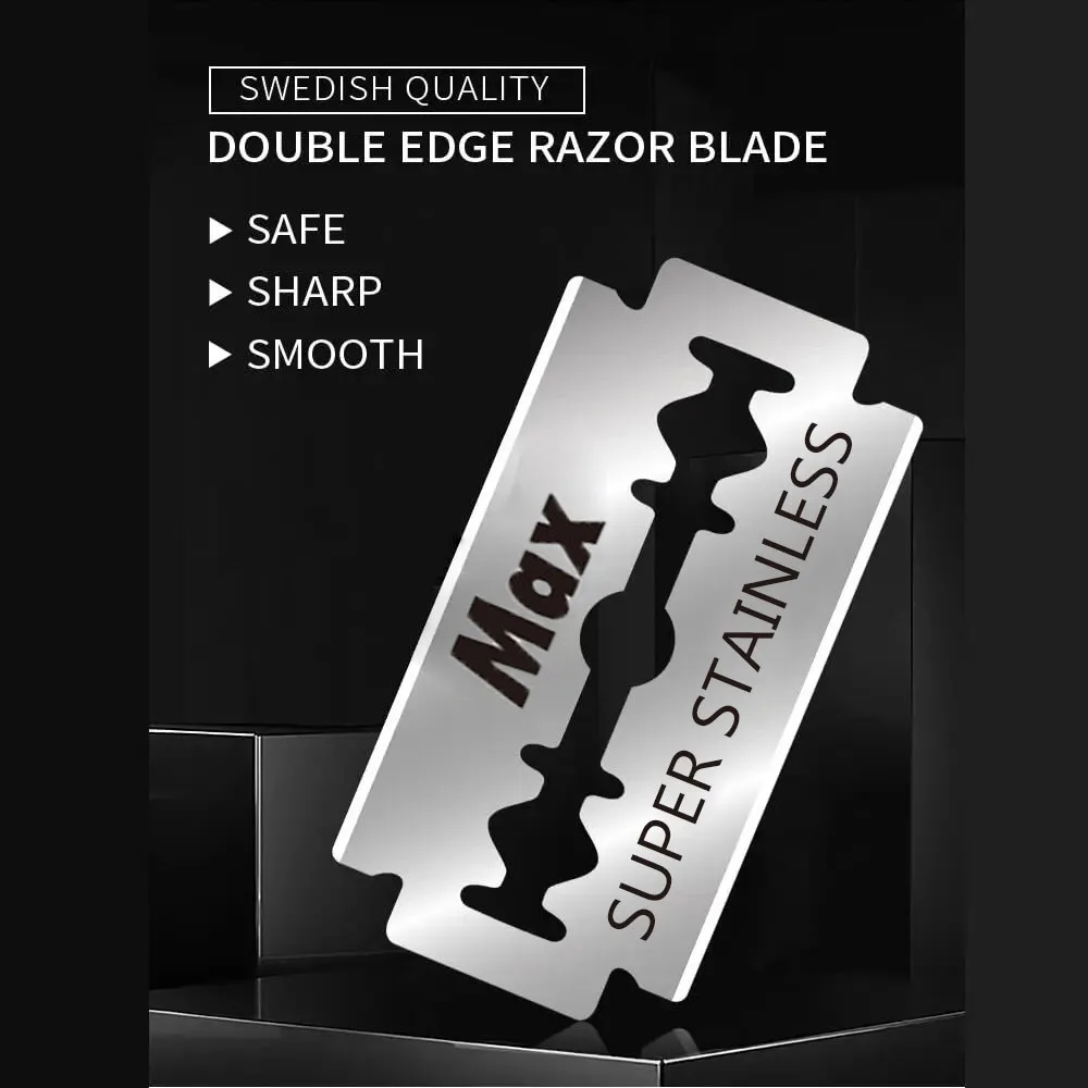 （ 1 Holder+10/20 Blades ）Straight shaver arm, men's folding manual shaver, men's shaver, razor sharp blade barber shop razor 5