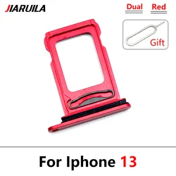 Micro SIM Card Holder Tray with Adapter Socket and Eject Pin (For iPhone 13 Red)
