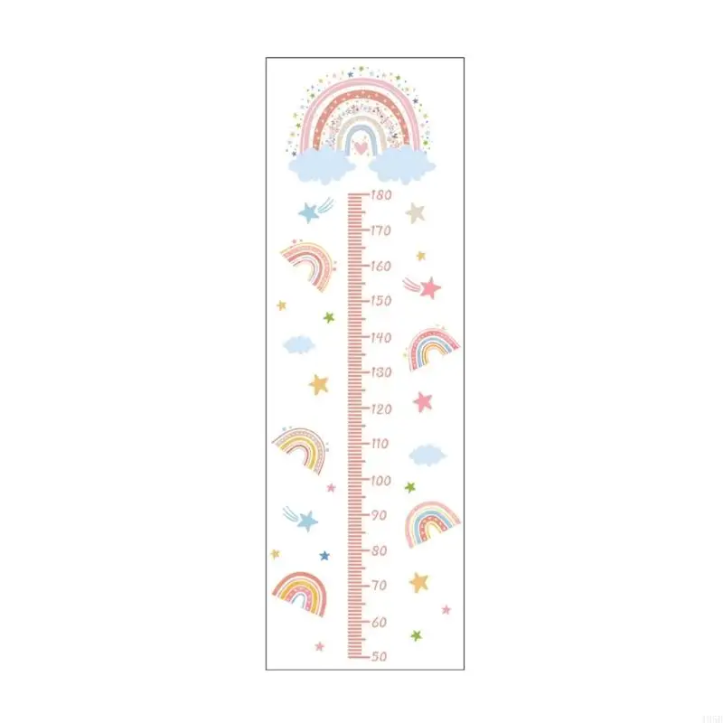 195B Child Growth Chart Wall Decal with Rainbow Designs Height Measurement Sticker