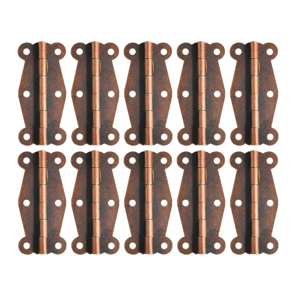 10pcs Simple Hinges 51*23mm Flower Cabinets Vintage Hardware Furniture Decor Accessorier For Box Jewelry Gift Wine Case