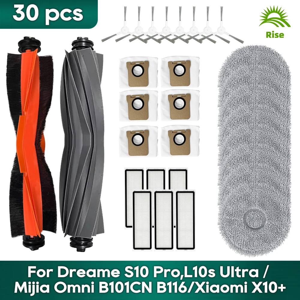 Compatível com Dreame X10 Ultra S10 L10s Ultramijia Omni 1sxiaomi X10+ Peças Acessórios Kit Escova Principal Filtro Hepa Mop Bag