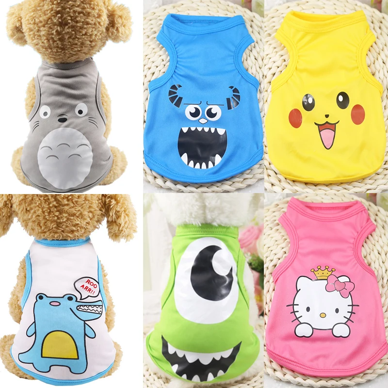 Cartoon Small Dogs Vest Teddy Chihuahua Breathable Puppy Sleveless T-Shirt  for Cat Dog Costume Summer Pet Dog Clothes Yorkshire - AliExpress