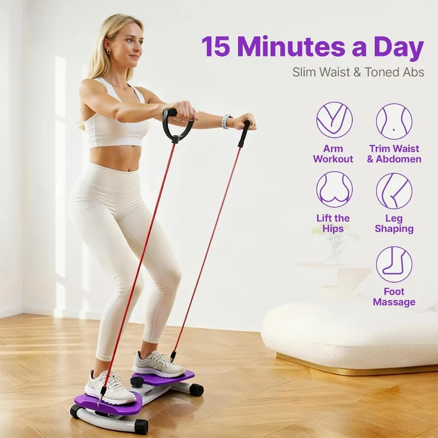 Waist Twister Machine with 300 lbs Weight Capacity, Abs Workout for Slim Waist and Core Ab Exercise, Noiseless Home Gym Exercise