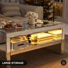 Mirrored Coffee Table with Mirror Crystal Board, Glass Rectangle End Table Coffee Tea Table with 2 Tier for Living Room Bedroom 4