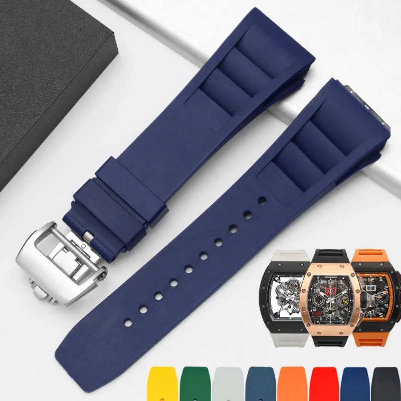 Vibrant Multicolor 25mm Rubber Watchband Replacement Strap