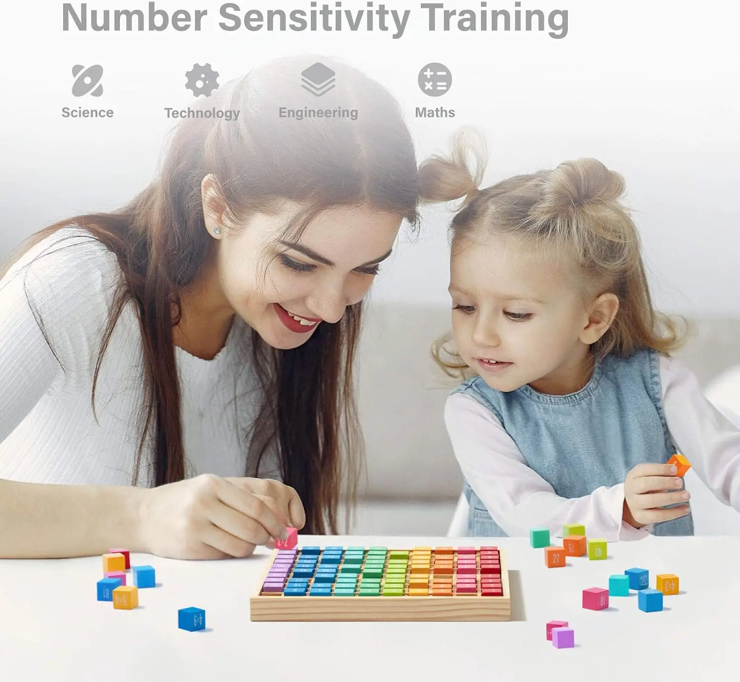 Robotime Robud Wooden Multiplication Math Table Board Montessori Math Manipulatives Learning Toys 100 Wooden Counting for 3+