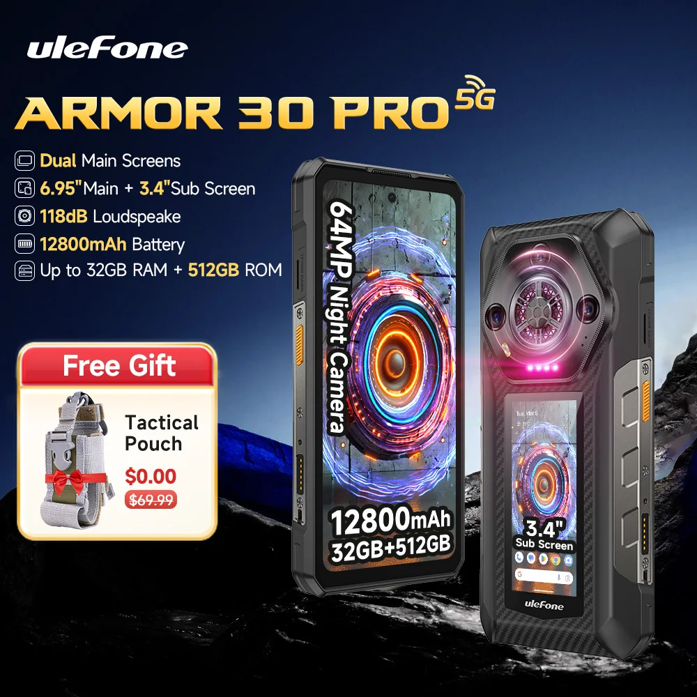 uleFone Armor 30 Pro タフネススマートフォン本体 Ulefone Armor 30 Pro 16+16GB 512GB 3.4型リアディスプレイ 日本語＋