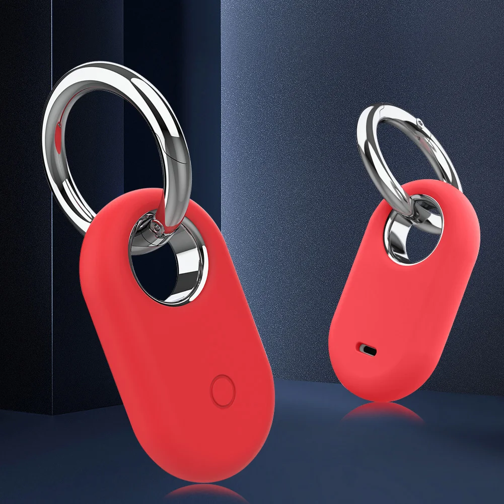 Silicone Case Protective Case Anti-Drop Protector Case Shockproof Protective Cover Waterproof with Keychain for Galaxy SmartTag2