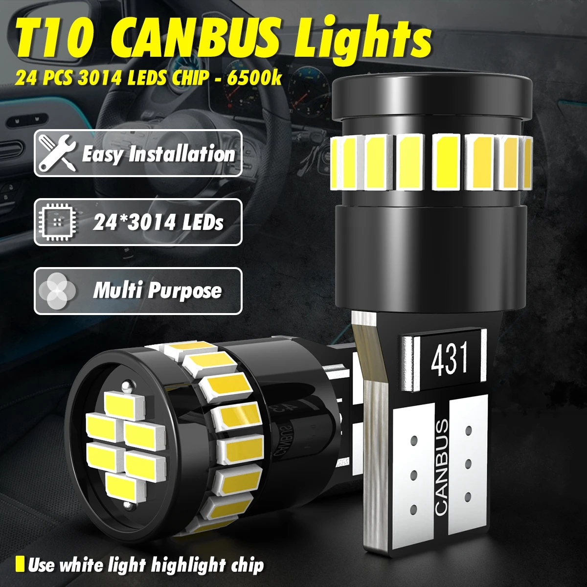 

Светодиодные лампы T10 W5W, красные, Canbus 194, 168, 2 шт.