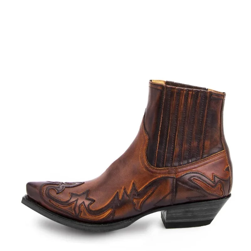 2026 Western Cowboy Boots For Men Women Size 35-48 Embroidery Design Pointed Shoes Men's Ankle Boots Unisex Leather Boots - 5