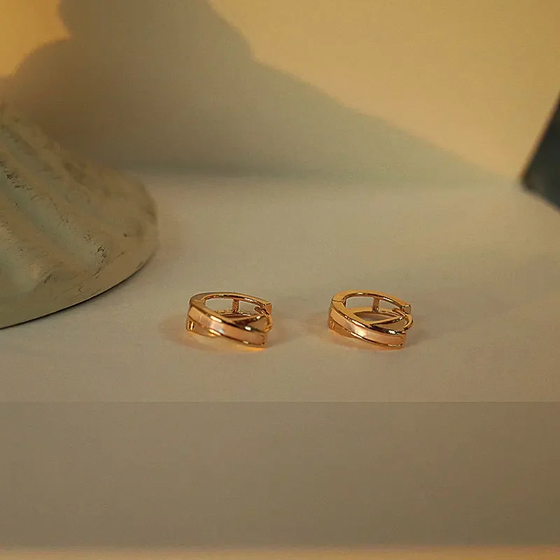 14K Real Gold Fritillaria Shell Hoop Earrings Women Korean Fine Jewelry S925 Silver Needle Gift for silver hoop earrings,silver needle earrings,silver earrings,hoop earrings,womens earrings,gold earrings