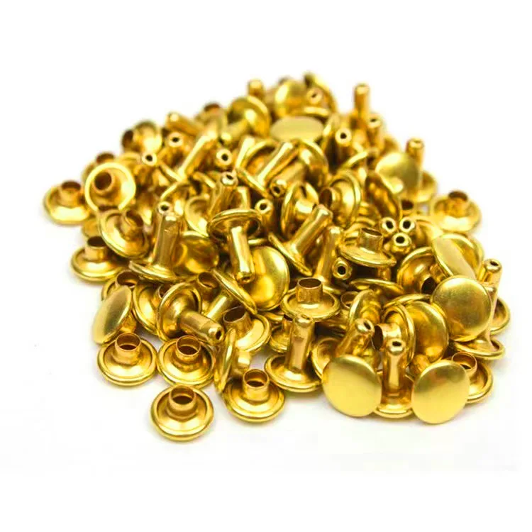 thumbnail image 1 of 100 juegos de remaches redondos de doble tapa de metal de 6-8 mm, clavos de colisión, clavos con punta de roca, artesanías de cuero, zapatos, bolsos, cinturones, prendas de vestir, pulseras, bricolaje, 1 of 5