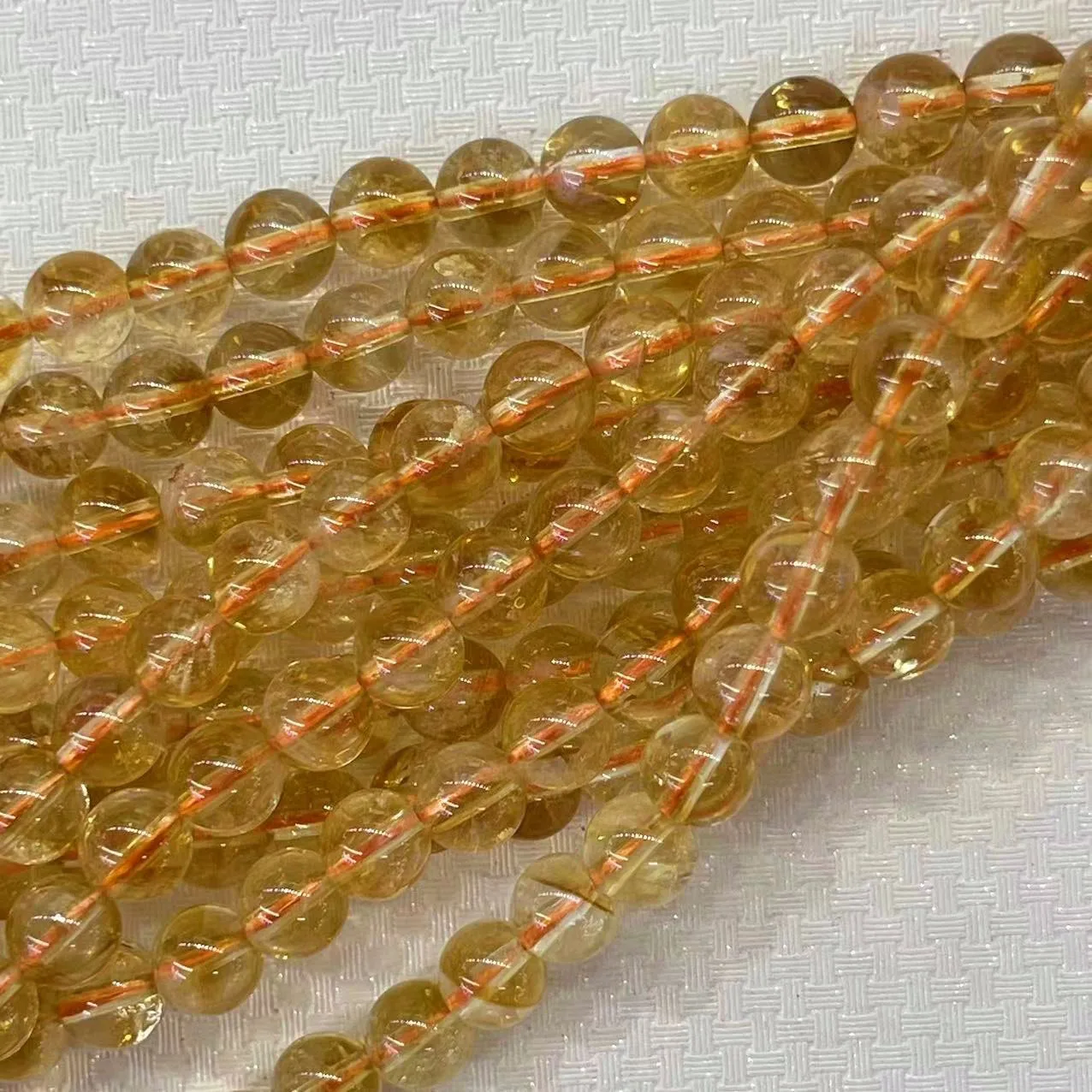 Genuine Natural Stone Yellow Citrines Round Smooth Gemstone Loose Beads Accessroies For DIY Necklace Bracelet Jewelry 6/8/10MM