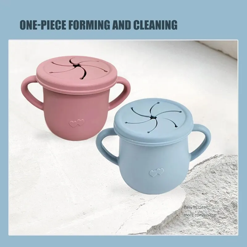 Silicone Cups Baby Snack Cup Kids Solid Color