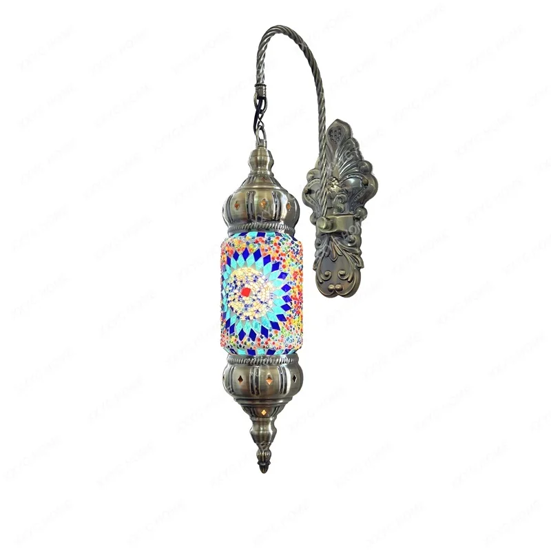 

Retro Exotic Decorative Aisle Mosaic Glass Wall Lamp