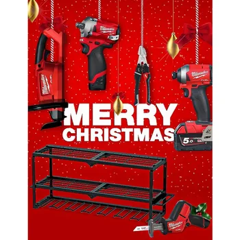 Amoowis Power Tool Organizer, Garage Organization with 7 Drill Holders, Tool Box Organizers and Storage Wall Mount, Metal Shelf 6